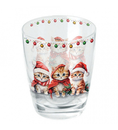 Water glass 0.25 L Funny cute kittens