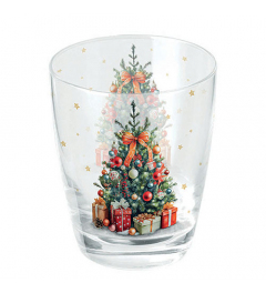 Water glass 0.25 L Decorated Christmas tree