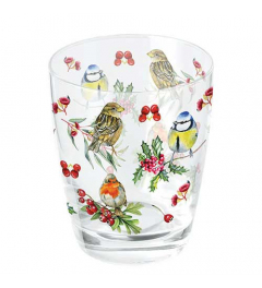 Water glass 0.25 L Birds in winter
