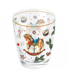 Water glass 0.25 L Classic rocking horse white