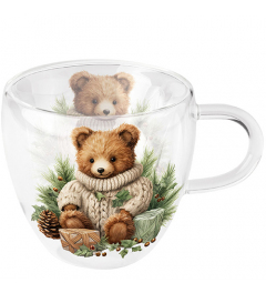Double-walled glass 0.2 L Cuddle bear