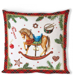 Cushion cover 40x40 cm Classic rocking horse white