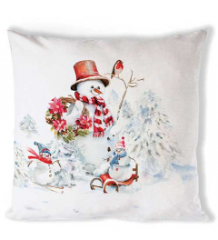 Cushion cover 40x40 cm Sporty snowmen