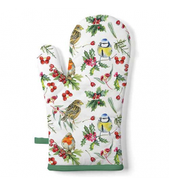 Oven mitt Birds in winter