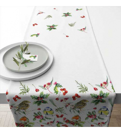 Table runner 40x150 cm Birds in winter