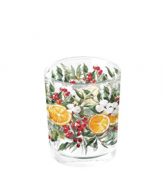 Tea light holder Winter oranges