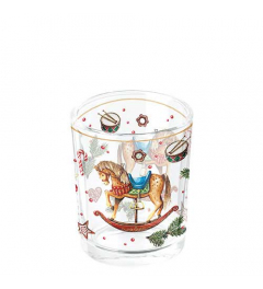 Tea light holder Classic rocking horse white