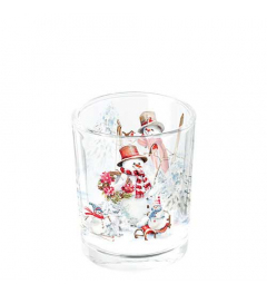 Tea light holder Sporty snowmen