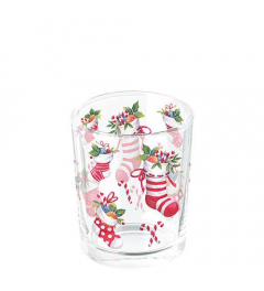 Tea light holder X-Mas stockings white