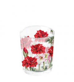 Tea light holder Blooming amaryllis white