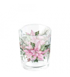Tea light holder Pink poinsettia