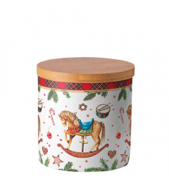 Storage jar small Classic rocking horse white