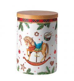Storage jar medium Classic rocking horse white