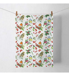 Kitchen towel Birds in winter