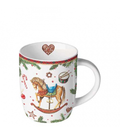 Mug 0.2 L Classic rocking horse white
