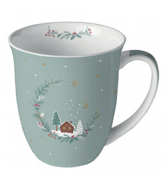 Mug 0.4 L Little wood cabin sage