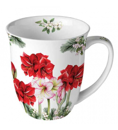 Mug 0.4 L Blooming amaryllis white