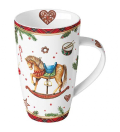 Mug 0.6 L Classic rocking horse white
