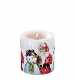 Candle small Santa and snowman