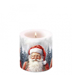 Candle small Happy Santa