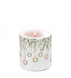 Candle small Floral Christmas grey
