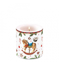 Candle small Classic rocking horse white