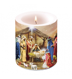 Candle medium Nativity collage