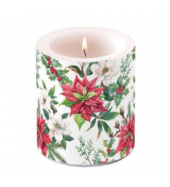 Candle medium Christmas florals