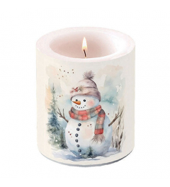 Candle medium Snowman in nature