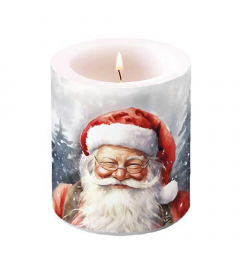 Candle medium Happy Santa
