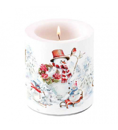 Candle medium Sporty snowmen