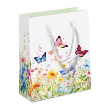 Gift bag Butterflies in field white