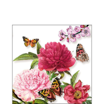 Napkin 25 Peonien white FSC Mix