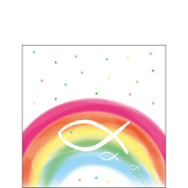 Napkin 25 Rainbow white FSC Mix