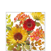 Napkin 25 Sunny flowers cream FSC Mix
