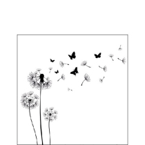 Napkin 25 Blowing away black FSC Mix