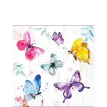Napkin 25 Butterfly collection white FSC Mix