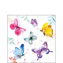 Napkin 25 Butterfly collection white FSC Mix