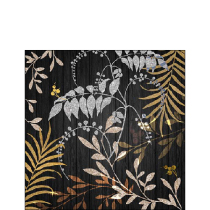 Napkin 25 Luxury leaves black FSC Mix
