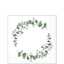 Napkin 25 Eucalyptus branch white FSC Mix