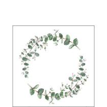Napkin 25 Eucalyptus branch white FSC Mix