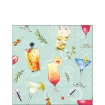 Napkin 25 Cocktail party aqua FSC Mix