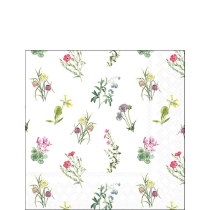 Napkin 25 Mixed flowers white  FSC Mix