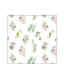 Napkin 25 Mixed flowers white  FSC Mix