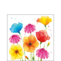 Napkin 25 Colourful summer flowers FSC Mix