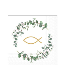 Napkin 25 Communion branches white FSC Mix