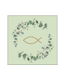 Napkin 25 Communion branches green FSC Mix