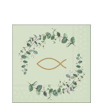 Napkin 25 Communion branches green FSC Mix