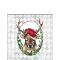 Napkin 25 Deer in frame FSC Mix