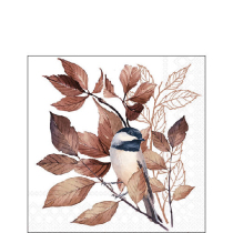 Napkin 25 Lovely chickadee white FSC Mix
